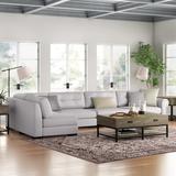 Gray Sectional - Three Posts™ Willia 166" Wide Revolution Performance Fabrics® Left Hand Facing Modular Corner Sectional Revolution Performance Fabrics®/Other Performance Fabrics | Wayfair