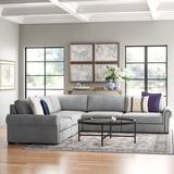 Gray Sectional - Three Posts™ Willia 121" Wide Revolution Performance Fabrics® Symmetrical Modular Corner Sectional Microfiber/Microsuede | Wayfair