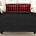 Sweet Home Collection Buffalo Check Microfiber Farmhouse/Country Comforter Set Down/Microfiber in Black | Wayfair 5PCBUFSTCMF-Q