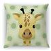 Isabelle & Max™ Rodrick Giraffe Baby Polka Dots Throw Pillow Eco-Fill/Polyester in Green | 18 H x 18 W x 4 D in | Wayfair