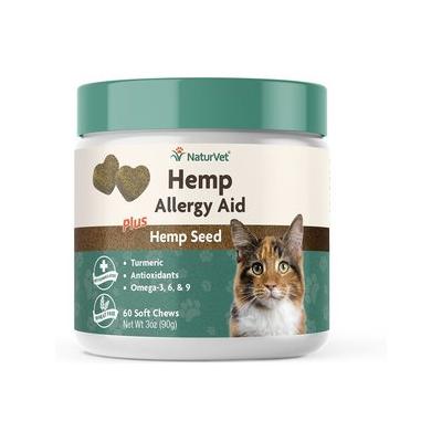 NaturVet Hemp Soft Chews Allergy Supplement for Cats, 60 count