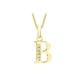 Carissima Gold Women's 9 ct Yellow Gold Cubic Zirconia 7 x 12 mm Initial B Pendant on 9 ct Yellow Gold 0.7 mm Diamond Cut Curb Chain Necklace of Length 46 cm/18 Inch