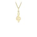 Carissima Gold Women's 9 ct Yellow Gold 7.9 x 26.2 mm Treble Clef Pendant on 9 ct Yellow Gold 0.4 mm Diamond Cut Curb Chain Necklace of Length 46 cm/18 Inch