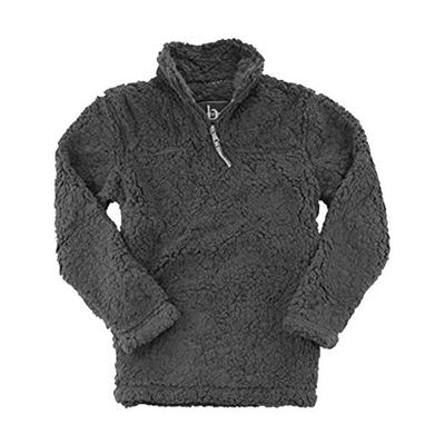 Boxercraft Adult Quarter Zip Sherpa Pullover-Charcoal-XXL