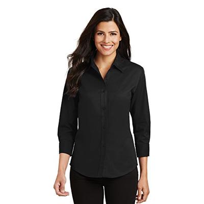 Port Authority Ladies 3/4-Sleeve Easy Care Shirt L Black