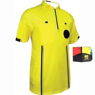 1 Stop Soccer New Mens USSF Soccer Pro Referee Jersey Yellow Free Wallet Men Medium/Yellow