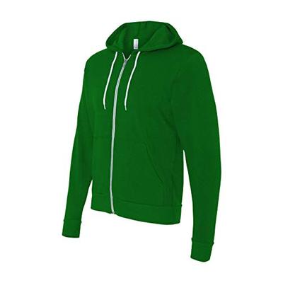 Bella 3739 Unisex Poly-Cotton Fleece Full-Zip Hoodie - Kelly, Extra Small