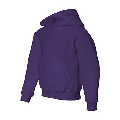 Jerzees Youth NuBlend Hooded Pullover Sweatshirt, Deep Purple, Medium