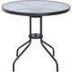 Table ronde bistro de jardin dim. ø 80 x 72H cm espace installation parasol acier époxy noir