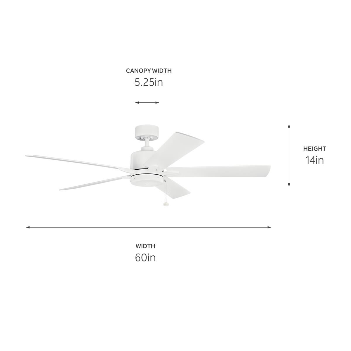 Kichler Lighting Lucian 60 Inch Ceiling Fan - 330243MWH