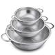 P&P CHEF Colander Set of 3, Stainless Steel Micro-Perforated Colanders Strainers for Draining Rinsing Washing, Ideal for Pasta Vegetables Fruits, Heavy Duty & Dishwasher Safe - 1/3/5 Quart