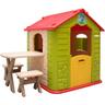 LittleTom Casetta gioco per bambini e bambine incl 1 tavolo 2 sgabelli casa di plastica per interni