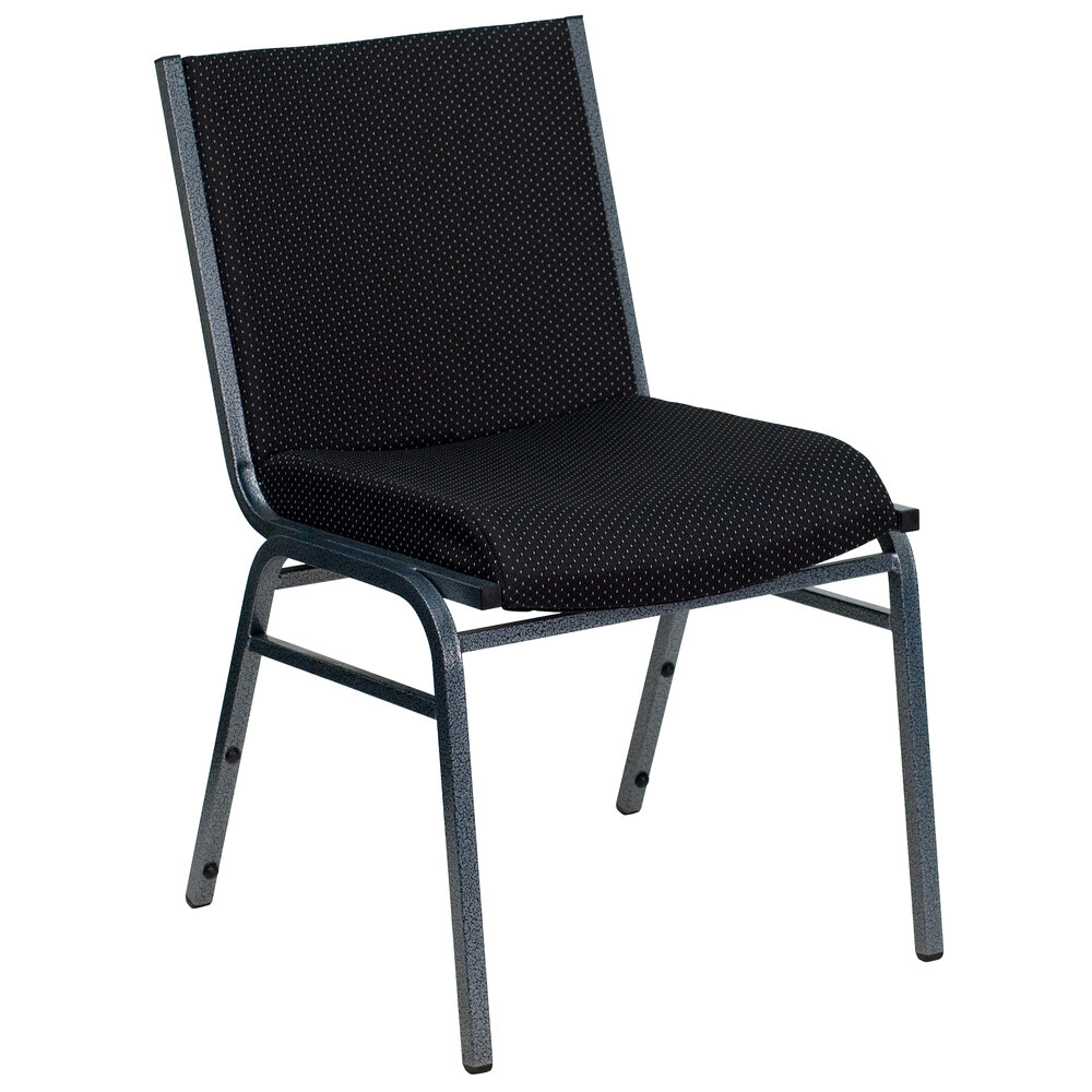 Flash Furniture XU-60153-BK-GG Hercules Series Heavy-Duty Black Dot Fabric Stack Chair