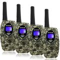 Retevis RT628 Kids Walkie Talkies 4 pack, Long Range for 3-12 Toy Gifts, Boys and Girls Toys Gifts for Hiking, Camping, Outdoor Adventures (2 Pairs, Camouflage)