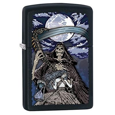 Zippo Lighter: Grim Reaper and Moon - Black Matte 79245
