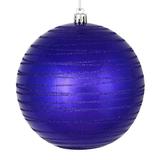 Vickerman 527535 - 4" Purple Candy Glitter Ball Christmas Tree Ornament (4 pack) (N187666D)