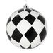 Vickerman 536377 - 8" Black Ball White Diamond Glitter Christmas Tree Ornament (N180817)