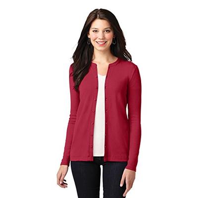 Port Authority Women's Concept Stretch Button Front Cardigan M Rich Red