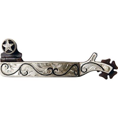 NRS Antique Spurs with Scroll Overlay Silver