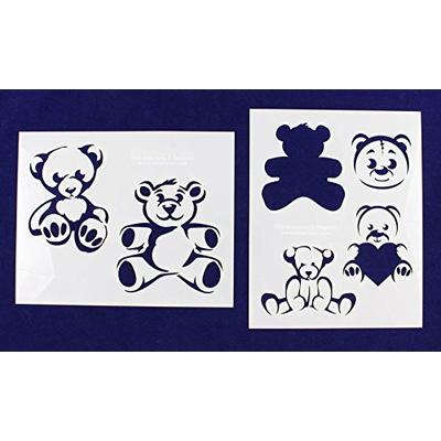 Teddy Bear Stencils - 2 Piece Set - 8 x 10 Inches