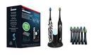 Pursonic S452 Deluxe Dual Handle Rechargeable Sonic Toothbrush (Black and Zebra)