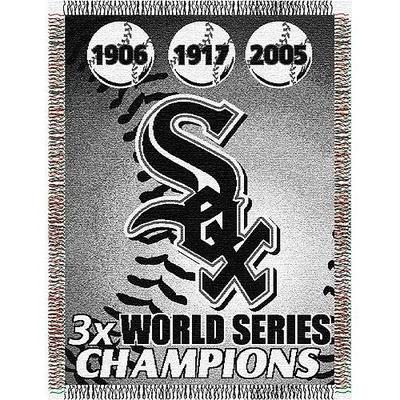 Officially Licensed MLB Chicago White Sox Commemorative Woven Tapestry Throw Blanket, 48" x 60"