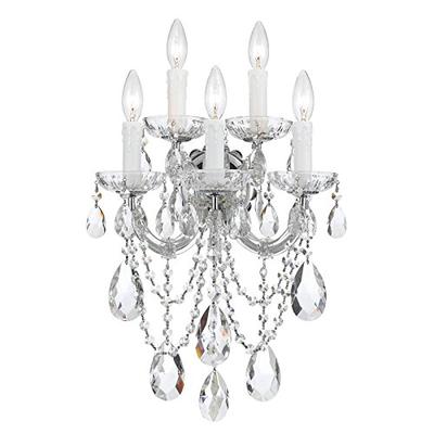 Crystorama 4425-CH-CL-MWP Crystal Five Light Sconces from Maria Theresa collection in Chrome, Pol. N