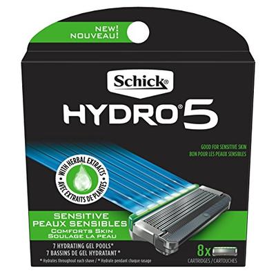 Schick Hydro Sense Sensitive Mens Razor Blade Refill With Skin Guards, Includes 8 Razor Blades Refil