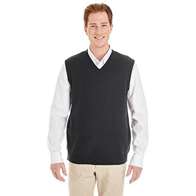 Harriton Mens Pilbloc V-Neck Sweater Vest (M415) -BLACK -L