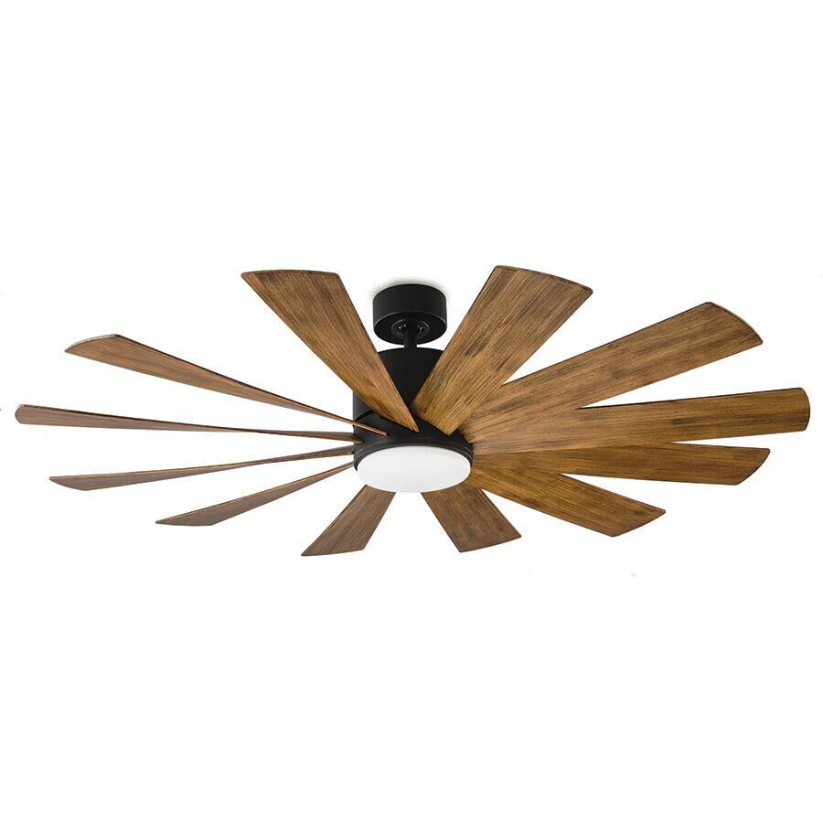 Modern Forms Windflower Outdoor Rated 60 Inch Ceiling Fan with Light Kit - FR-W1815-60L35MBDK