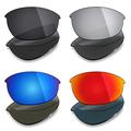 Mryok 4 Pair Polarized Replacement Lenses for Oakley Half Jacket 2.0 Sunglass - Stealth Black/Fire Red/Ice Blue/Silver Titanium