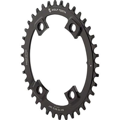 Wolf Tooth Components Drop-Stop Elliptical Chainring: 38T x Shimano Asymmetric 110 BCD, For Shimano