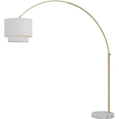 AF Lighting 9125-FL Brushed Gold Arched Floor Lamp with Fabric Shade