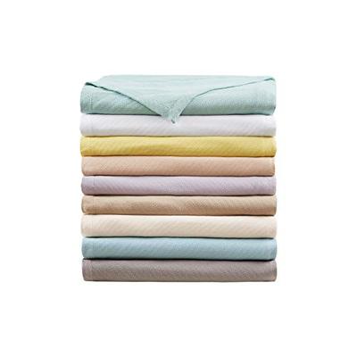Madison Park Liquid Cotton Luxury Blanket Grey 90x90 Full/Queen Size Premium Soft Cozy 100% Ring Spu