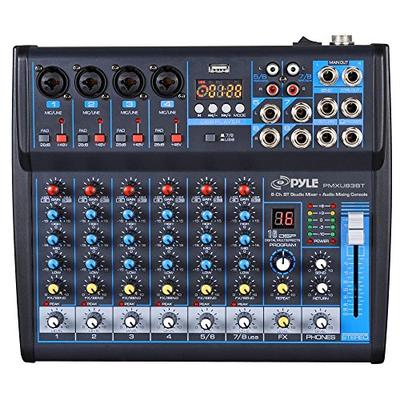 Pyle Professional Audio Mixer Sound Board Console - Desk System Interface with 8 Channel, USB, Bluet