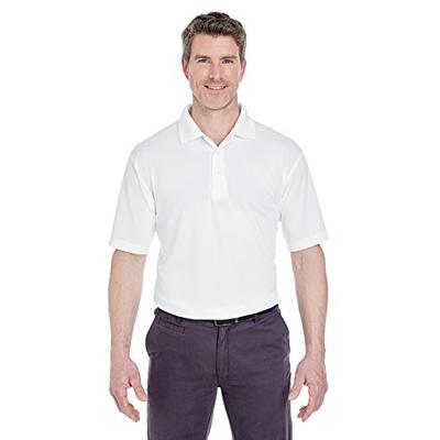 UltraClub Men's Cool & Dry Stain-Release Performance Polo M WHITE