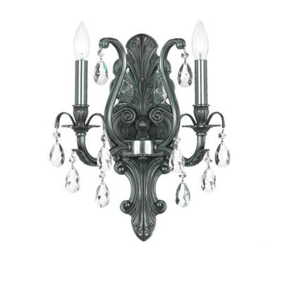 Crystorama 5563-PW-CL-S Crystal Accents Two Light Sconces from Dawson collection in Pwt, Nckl, B/S,