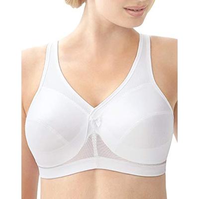 Glamorise Women's Plus Size Full Figure MagicLift Active Wirefree Support Bra #1005, White, 40K