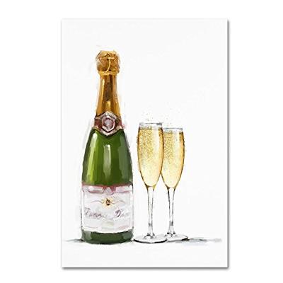 Champagne Bottle and Glasses by The Macneil Studio, 12x19-Inch Canvas Wall Art