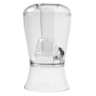 CreativeWare Beverage Dispenser With Ice Cylinder And Fruit Infuser, Clear