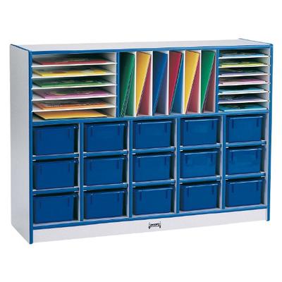 rainbow accents 0416JCWW112 Sectional Cubbie-Tray Mobile Unit with Trays, Navy