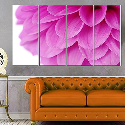 Designart MT12640-271 Soft Purple Abstract Flower Petals - Modern Floral Glossy Metal Wall Art,Purpl