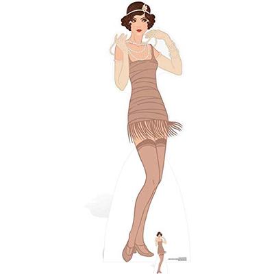 Gatsby 1920s Beige Flapper Girl Life Size Cardboard Cutout SC1026