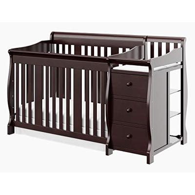 Storkcraft Portofino 4-in-1 Fixed Side Convertible Crib and Changer, Espresso, Easily Converts to To