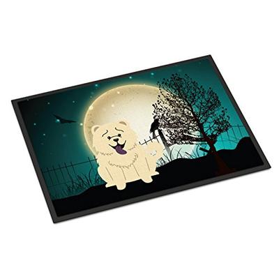 Caroline's Treasures BB2330JMAT Halloween Scary Chow Chow White Indoor or Outdoor Mat 24x36, 24H X 3