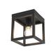 QAZQA cage - Plafonnier - 1 lumière - L 180 mm - Noir - Rustique - éclairage intérieur - Salon I