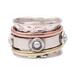 Glowing Energy,'Cultured Pearl Spinner Ring from India'