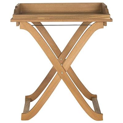 Safavieh Outdoor Living Collection Covina Tray Table, Teak Brown