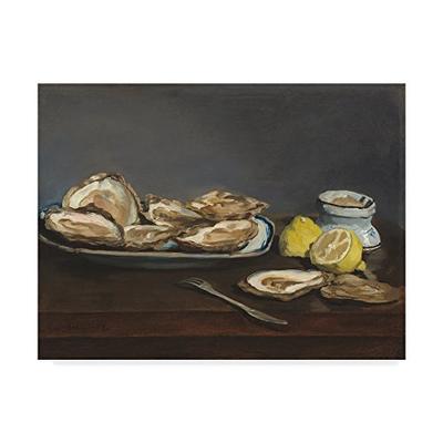 Trademark Fine Art Oysters by Edouard Manet 18x24-Inch Multicolor