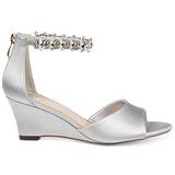 Brinley Co. Womens Jeweled Open-Toe Wedge Grey, 6.5 Regular US screenshot. Shoes directory of Clothing & Accessories.
